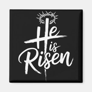 He Is Risen Jesus Cross For Religious Christian Ea Magnet
