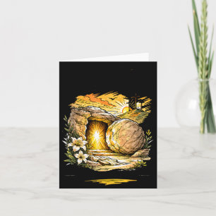 He is Risen Jesus Cross Religious Easter Christian Card