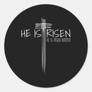 He Is Risen Jesus Easter Christian Faith Gift  Classic Round Sticker