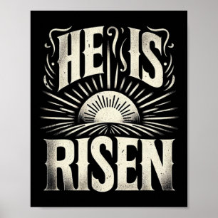 He Is Risen Jesus God Christian Sun Resurrection E Poster