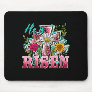He Is Risen Leopard Happy Easter Day Christian Jes Mouse Pad