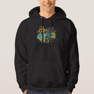 He Is Risen Leopard Rainbow Christian Jesus Happy  Hoodie