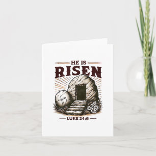 He Is Risen Luke 246 Jesus Christian Easter Day  Card