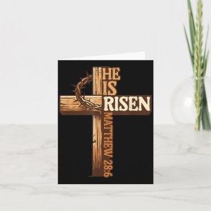 He is Risen Matthew 28_6 Easter Cross Card