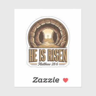 He Is Risen Matthew 28 6 Vintage Christian Design_