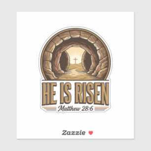 He Is Risen Matthew 28 6 Vintage Christian Design_