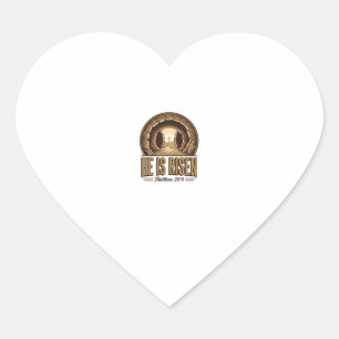 He Is Risen Matthew 28 6 Vintage Christian Design_ Heart Sticker