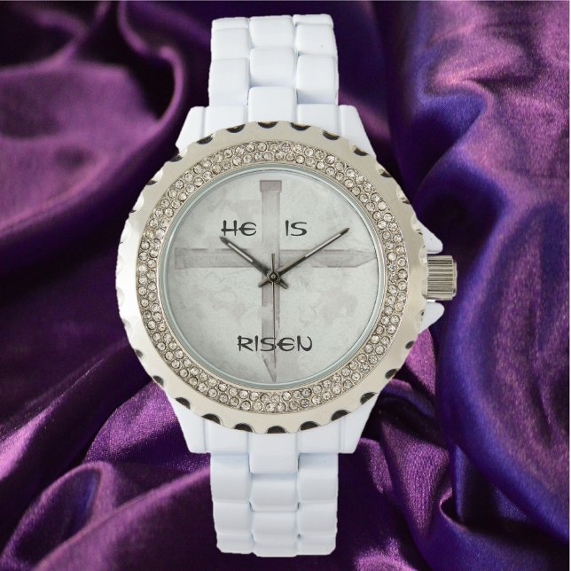 He Is Risen Nail Cross Watch (Bookmark my store! https://www.zazzle.com/store/capricepetit)