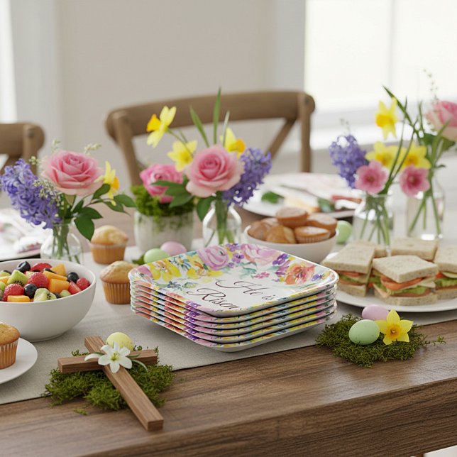 He is risen!  paper plates (Creator Uploaded)