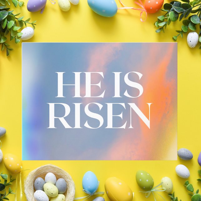 He Is Risen Pastel Sunrise Easter Holiday Postcard (Creator Uploaded)