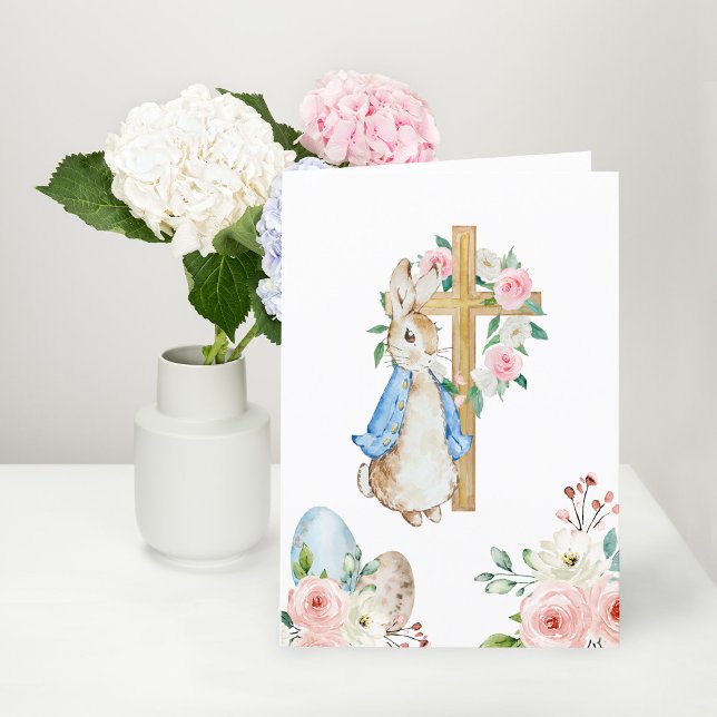 He is Risen Peter Rabbit Cross Holiday Card (Creator Uploaded)