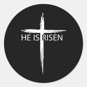 He Is Risen Pocket Christian Easter Jesus Religiou Classic Round Sticker