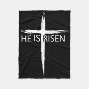 He Is Risen Pocket Christian Easter Jesus Religiou Fleece Blanket
