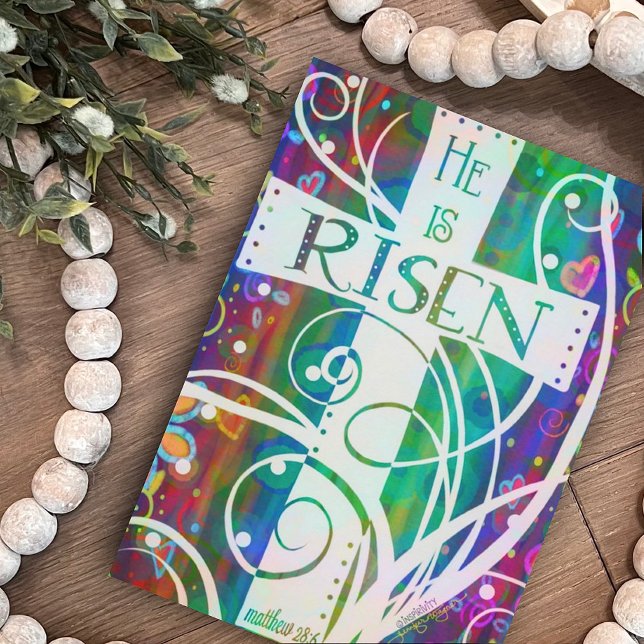 He is Risen Pretty Religious Inspirivity Easter Card (Creator Uploaded)