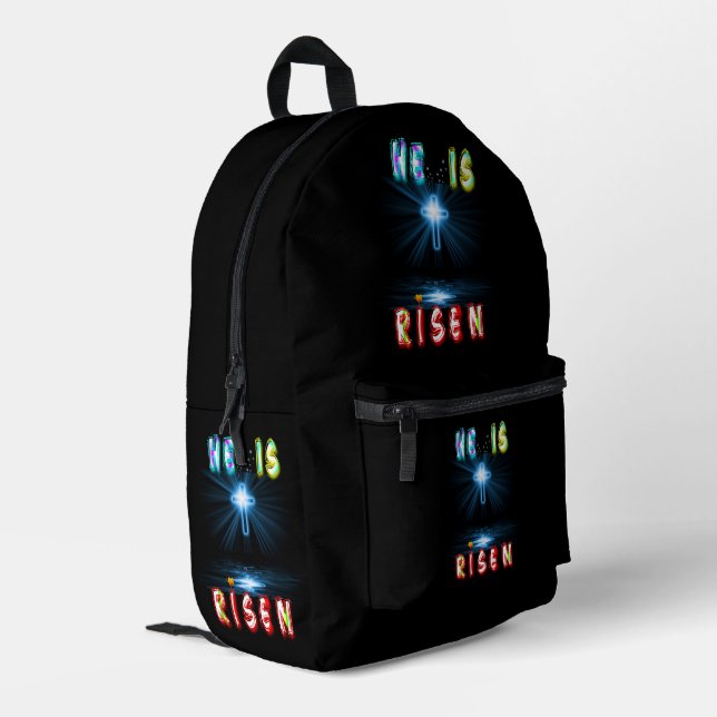 He Is Risen Printed Backpack (Back Corner Left)