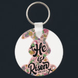 he is risen rabbit, retro, vintage key ring<br><div class="desc">Durable and lightweight keychain featuring a vibrant,  high-quality print,  perfect for keys,  bags,  backpacks,  small gifts,  souvenirs,  and everyday accessories.</div>