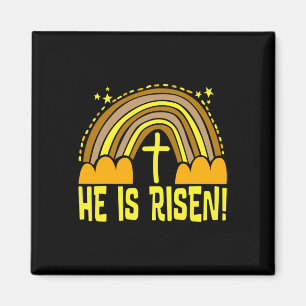 He Is Risen Rainbow Easter Trendy Cute Catholic Magnet