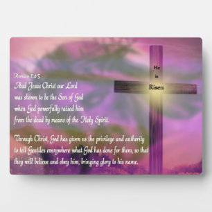 He Is Risen - Religious Easter Bible Verse Plaque