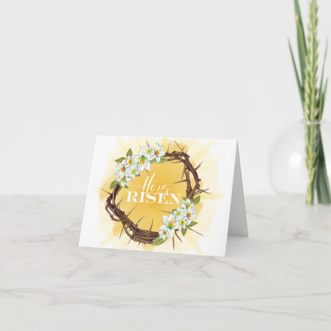 He Is Risen Religious Easter Card (Front)