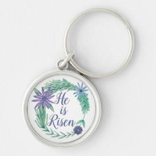 He is Risen Religious Easter Floral Beautiful Key Ring
