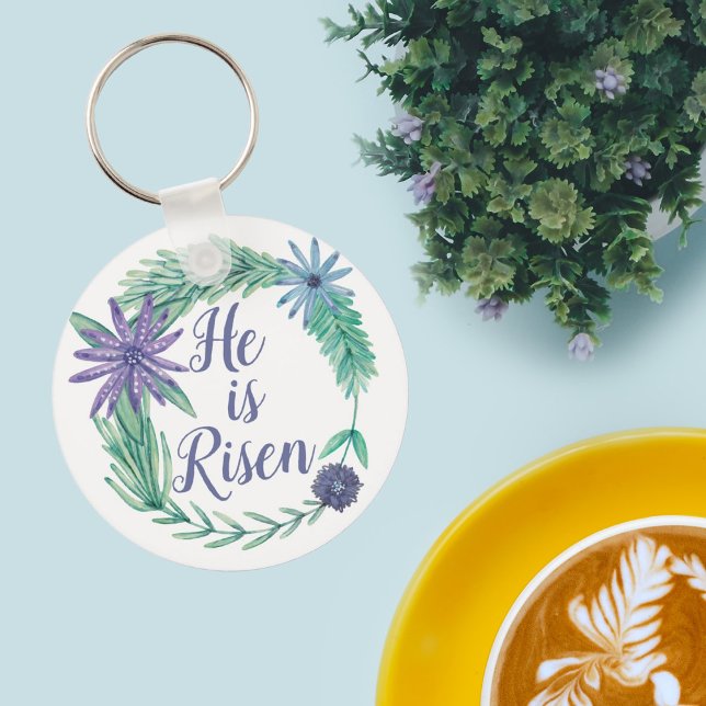 He is Risen Religious Easter Floral Key Ring (Creator Uploaded)