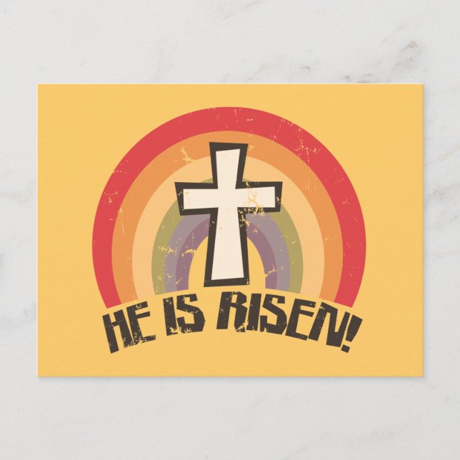 He Is Risen Religious Easter Holiday Postcard (Front)