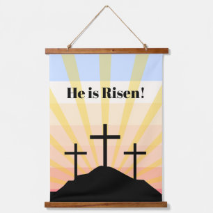 He is Risen Retro Hanging Tapestry