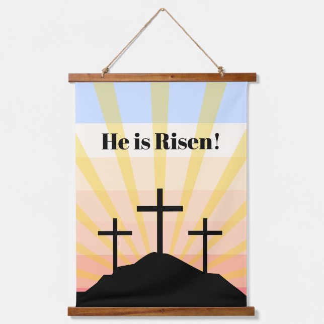 He is Risen Retro Hanging Tapestry (Front)