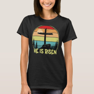 He Is Risen Retro Vintage Happy Easter 2023 T-Shirt
