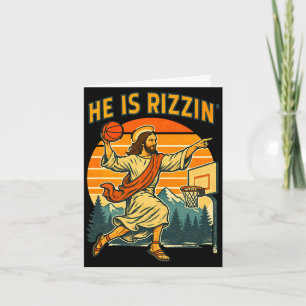 He is risen rizzin easter christian faith jesus ba card