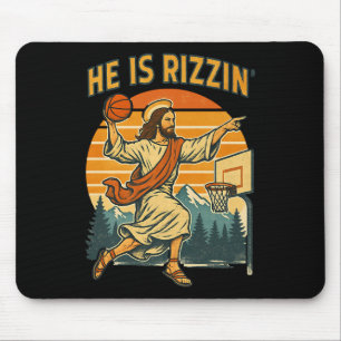He Is Risen Rizzin Easter Christian Faith Jesus Ba Mouse Pad