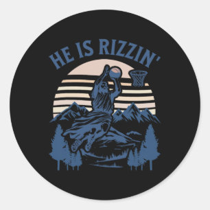 He Is Risen Rizzin' Easter Jesus Christian Faith B Classic Round Sticker