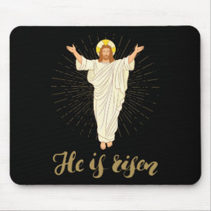 He Is Risen Rizzin' Easter Jesus Christian Faith  Mouse Pad