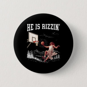 He Is Risen Rizzin' Easter Jesus Christian Faith S 6 Cm Round Badge