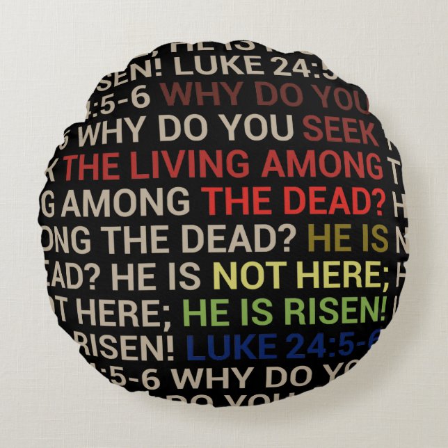 He is Risen Round Cushion (Front)