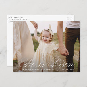 He is Risen Script Easter Photo Holiday Postcard