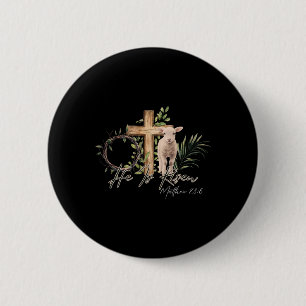 He Is Risen Sheep Lamb Cross Jesus Christian Easte 6 Cm Round Badge