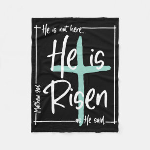 He Is Risen Shirt Easter Christian Cross Men Women Fleece Blanket