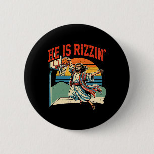 He Is Risen Sketll Rizzin' Rizzen Easter Jesus Men 6 Cm Round Badge