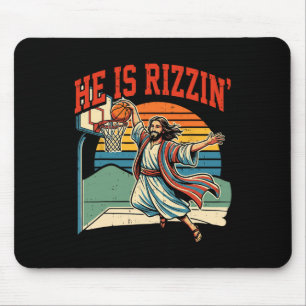 He Is Risen Sketll Rizzin' Rizzen Easter Jesus Men Mouse Pad