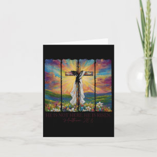 He Is Risen Spring Easter Jesus Cross Christian Bi Card