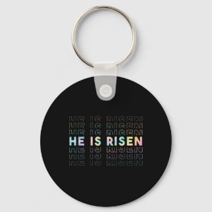 He Is Risen Sun Resurrection Easter Christian Men  Key Ring