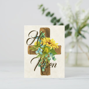 He is Risen sunflower cross