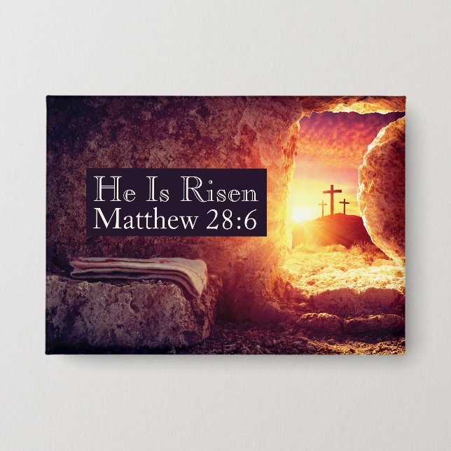 He Is Risen Three Crosses Empty Tomb Easter (Front)