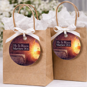 He Is Risen Three Crosses Empty Tomb Easter Favour Tags