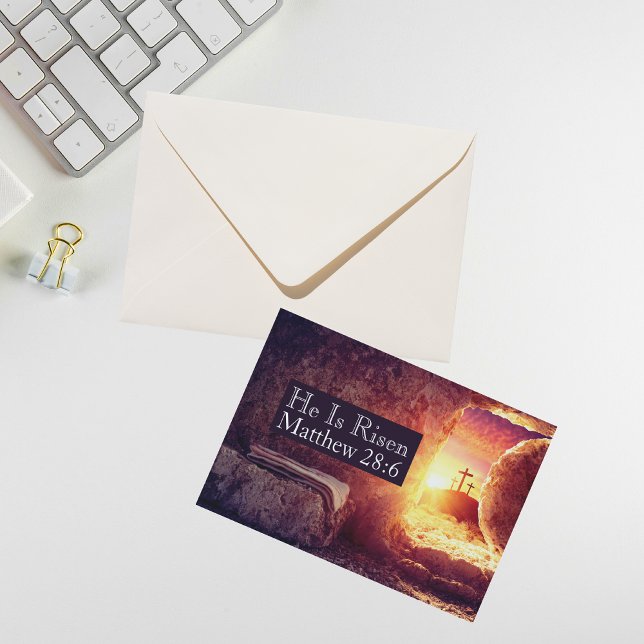 He Is Risen Three Crosses Empty Tomb Printable Holiday Card (He Is Risen Three Crosses Empty Tomb Printable Holiday Card)