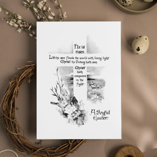 He Is Risen Vintage Christian Easter Holiday Card (Creator Uploaded)