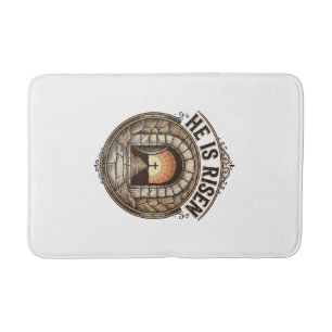 He Is Risen Vintage Easter Cross Shirt Bath Mat