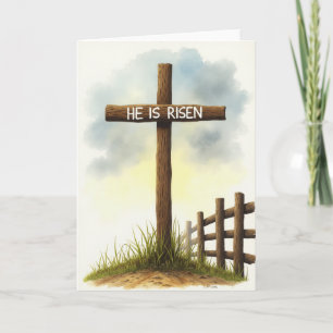 He Is Risen Watercolor Art Card
