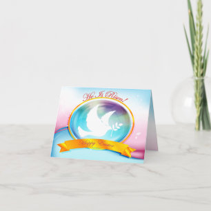 He Is Risen! White Dove of Peace Happy Easter Card